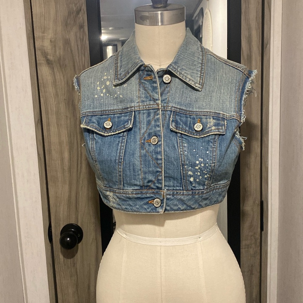 Crop Jean Vest